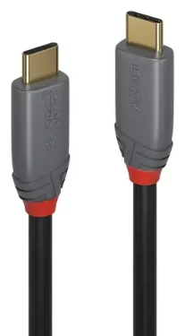 Lindy Anthra Line černá / Kabel / USB-C - USB-C / 0,5 m / 10 Gbit/s / 5 A PD (36900)
