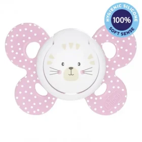 Chicco Physio Comfort Dudlík 6-12 měsíců 1 ks růžová / Ergonomický tvar / silikonový (8058664059041)