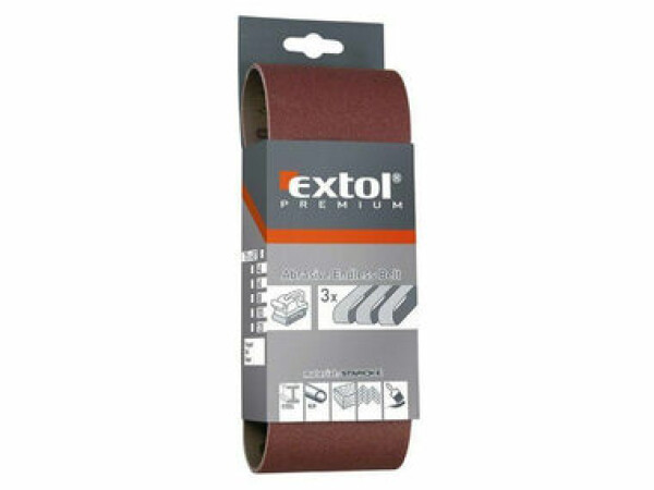 EXTOL-PREMIUM Plátno brusné nekonečný pás 75x457mm - P80 3ks (EX8803508)