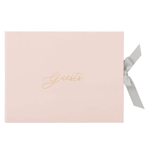Busy B Kniha hostů Pink Faux, růžová barva, papír, textil