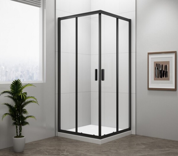 POLYSAN - EASY BLACK čtvercová sprchová zástěna 800x800, čiré sklo EL5215B