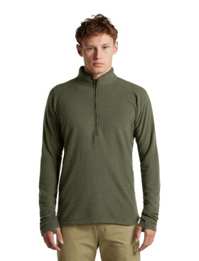 Pánská merino mikina ICEBREAKER Mens Merino 400 RealFleece Grid LS Half Zip, Dark Loden velikost: L