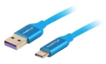 Lanberg CA-USBO-21CU-0010-BL modrá / Kabel USB / USB-A (M) - USB-C (M) / USB 2.0 / 1 m (CA-USBO-21CU-0010-BL)