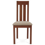 Jídelní židle, masiv buk, barva třešeň, látkový béžový potah