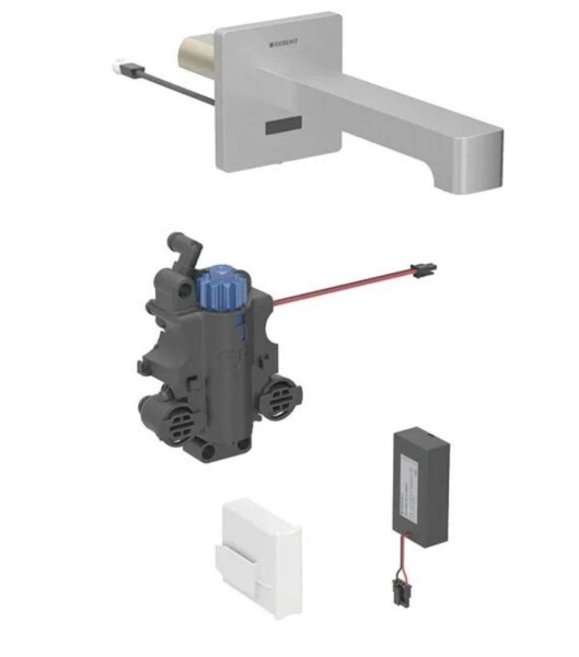 GEBERIT - Brenta Termostatická elektronická umyvadlová baterie pod omítku, bateriové napájení, easy to clean, kartáčovaná nerez 116.298.SN.1