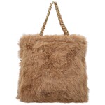 Módní dámská plyšová kabelka do ruky Lilith, camel