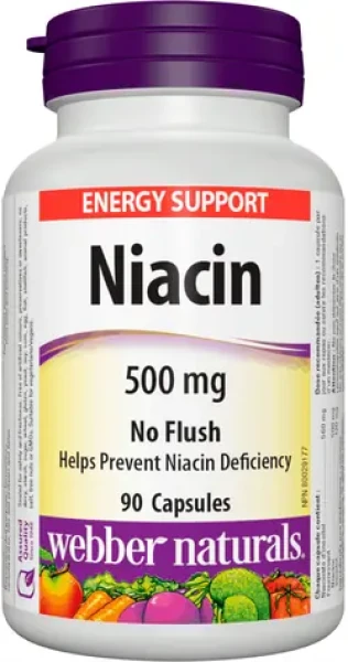 Webber Naturals Niacin 500 mg nealergický 90 kapslí (09548)