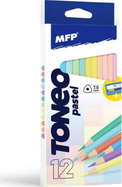 Pastelky TONEO 12 ks Pastelové triangular s ořezávátkem