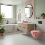 REA - Umyvadlo na desku DUO Sweet Pink Matt REA-U3606