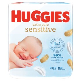 Huggies Extra Care Sensitive Triplo vlhčené ubrousky 3x56ks