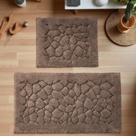 DumDekorace Sada 2 bavlněných koupelnových předložek BOSTON 10 - hnědá Šířka: 60 cm | Délka: 100 cm