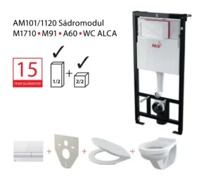Alcadrain 1 - Alcadrain set 5v1 AM101/1120,M370,M91/sedátko/mísa Sádromodul AM101-5:1_JIKA
