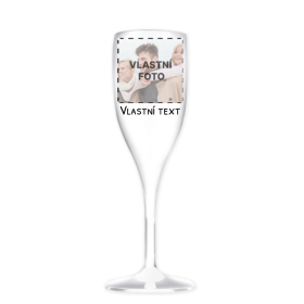Personalizovaná nerozbitná prosecco sklenice s fotografií