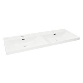 Nábytkové dvojumyvadlo SAT B-Way 121x46 cm bílá matná dva otvory pro baterii SATBW212046WM SATBW212046WM
