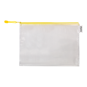 Djois obálka se zipem, A4, PVC síťovina, žlutá, 8 ks