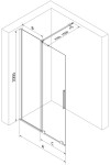 MEXEN/S - Velar posuvné sprchové dveře Walk-in 85 cm, transparent, grafit kartáčovaná 871-085-000-03-66