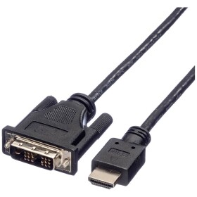 Roline DVI kabel DVI-D 18 + 1 pól Zástrčka, Zástrčka HDMI-A 1.00 m černá 11.04.5519 stíněný DVI kabel