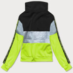 Černo-zelená dámská sportovní mikina (26019) -J.Style černo-zelená XL