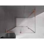 MEXEN/S - Velar L sprchový kout, posuvné dveře 110 x 90, transparent, měď kartáčovaná 871-110-090-03-65