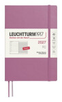 Týdenní plánovač & Zápisník Dusty Rose, Medium A5 2027, Softcover,English