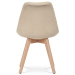Židle jídelní, krémová látka, nohy bukové dřevo