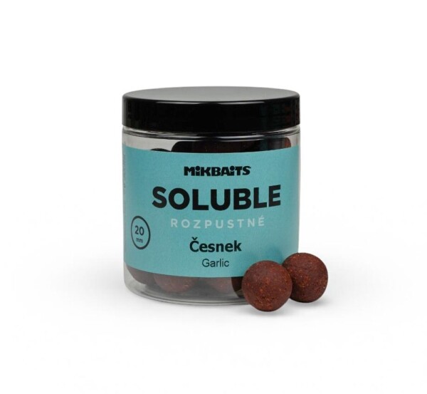 Mikbaits Rozpustné boilies Soluble Česnek 250ml - 20mm,Mikbaits Rozpustné boilies Soluble Česnek 250ml - 20mm