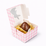 Cake star Velikonoční krabička kostka růžová 10x10x6,5 cm