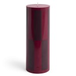 HAY Svíčka Column Candle L Wine and Bordeaux Large Check 170 h, červená barva, vosk
