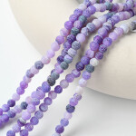 Přírodní ledový achát - fialový - ∅ 6 mm - 1 ks