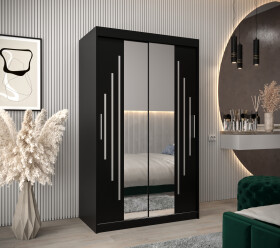 Šatní skříň Abi Y1 Barva korpusu: Černá, Rozměry: 120 cm, Dveře: Černá