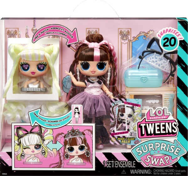 L.O.L. Surprise! Swap Tweens panenka a mini Tweens česací hlava - Billie - MGA