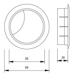 Mila Brno Průchodka na kabely 60K :: ořech