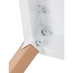 Jídelní stůl 80x80x75 cm, MDF, bílý matný lak, masiv buk