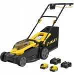 Stanley V20 SCMWP3701M2-QW černá/žlutá / Aku sekačka na trávu / 36V (2x18V) / šířka 37 cm / koš 45 l / 2x 4.0Ah (SCMWP3701M2-QW)
