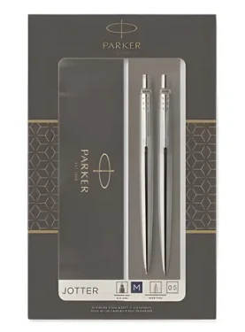 PARKER Jotter DuoSet Stainless Steel CT / Kuličkové pero + mikrotužka / hrot M / Dárková krabička (2093256)