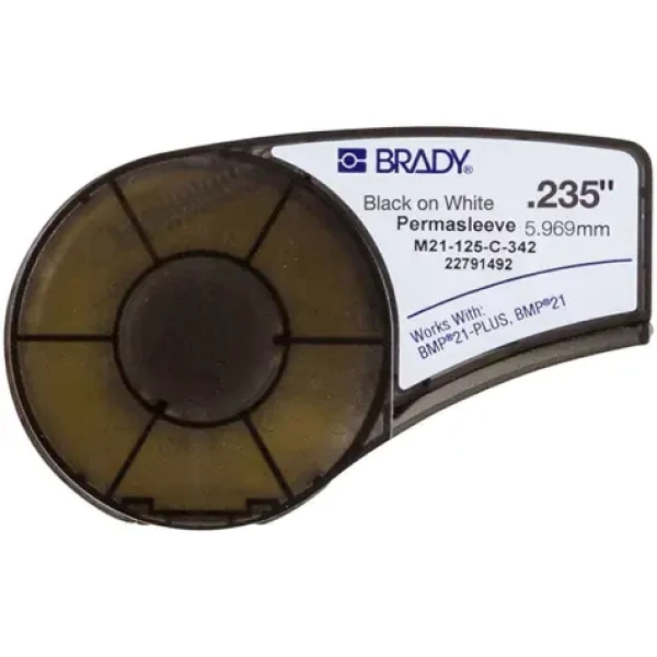 BRADY Permasleeve páska pro označování kabelů / černobílá / 2.1m x 5.96mm / polyolefin / -55 až 135 °C (M21-125-C-342)