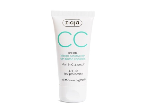 Ziaja CC krém podrážděná, citlivá pleť s rozšířenými žilkami SPF10 50ml