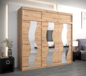 Šatní skříň Abi Se s nástavcem Barva korpusu: Dub artisan, Rozměry: 250 cm, Dveře: Dub artisan