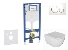 GEBERIT - Duofix Set předstěnové instalace, klozetu Oudee a sedátka softclose, tlačítko Sigma20, bílá/pozlacená SANI11CA3133B