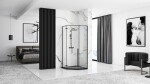 REA/S - Sprchový kout DIAMOND 90x90,matná černá s černou sprchovou vaničkou Diamond KPL-15622