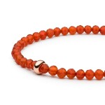 Stříbrný náramek Veronique - karneol, stříbro 925/1000, Oranžová 17 cm