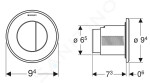 GEBERIT - Splachovací systémy Oddálené ovládání splachování typ 10, 2-činné, pro nádržku pod omítku 8 cm, easy to clean, matný chrom 116.056.JQ.1