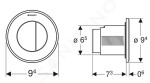 GEBERIT - Splachovací systémy Oddálené ovládání splachování typ 10, 2-činné, pro nádržku pod omítku 8 cm, lesklý chrom 116.056.KH.1