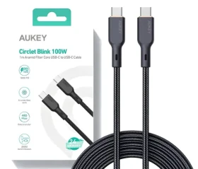 CB-KCC101 Kabel USB-C - USB-C / 100W PD / 20V/5A / Kevlarový a nylonový oplet / 1 m (CB-KCC101)