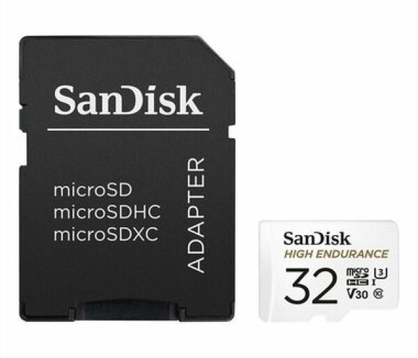 SanDisk High Endurance microSDHC 32GB + adaptér / Class 10 / UHS-I / U3 / V30 / čtení: 100MBs / zápis: 40MBs (SDSQQNR-032G-GN6IA)