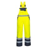 Zateplené reflexní laclové kalhoty S489 žluto modré PORTWEST