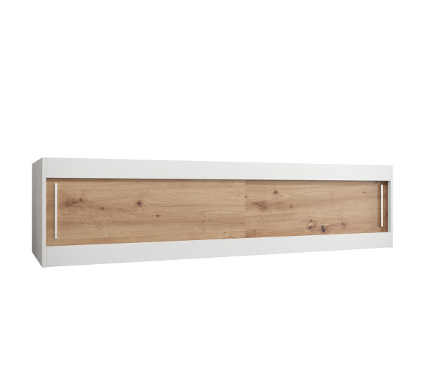 Nástavec na skříň Abi Barva korpusu: Bílá, Rozměry: 200 cm, Dveře: Dub artisan