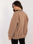 Dámský svetr / kabátek DHJ NA A8500.11P Hnědá melanž - FPrice hnědá one size