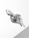 Vánoční brož Swarovski Elements Rudolf 1 - vánoční sob, Světle modrá