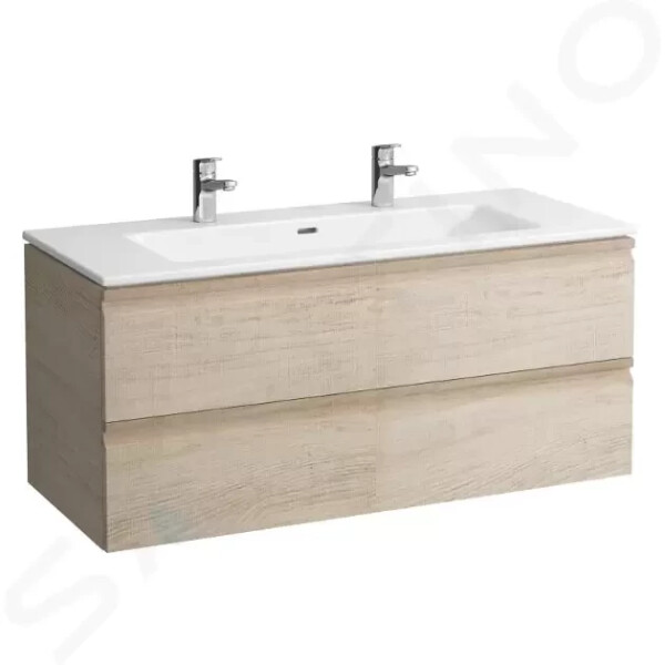 Laufen - Pro S Skříňka s dvojumyvadlem, 1200x545x500 mm, 2 zásuvky, světlý dub H8619674791071